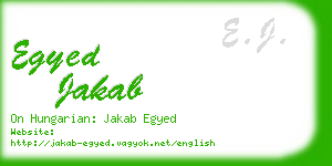 egyed jakab business card